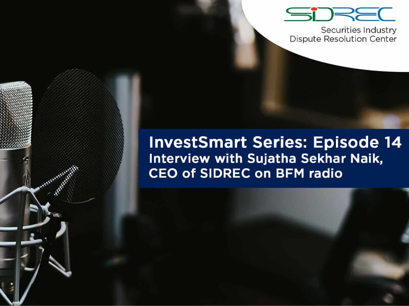 InvestSmart Series: Episode 14 Interview with Sujatha Sekhar Naik, CEO of SIDREC on BFM radio