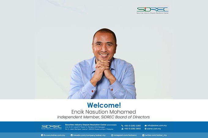 SIDREC Welcomes Encik Nasution Mohamed as an Independent Director