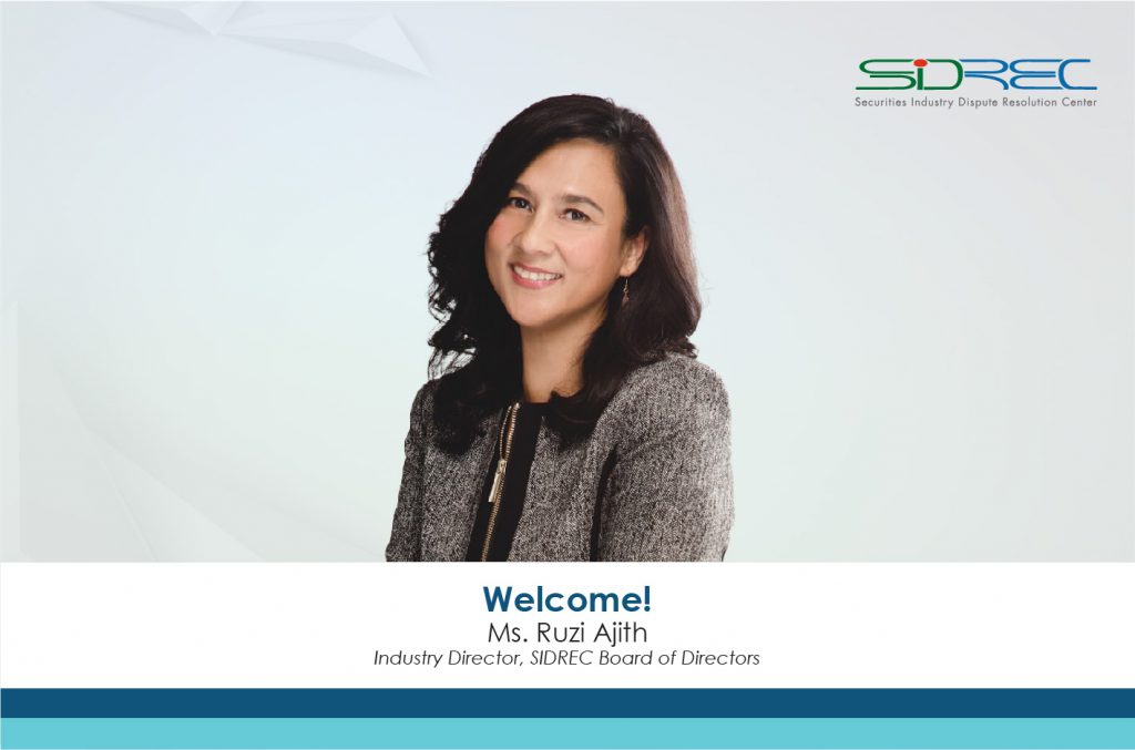 SIDREC Welcomes Ms. Ruzi Ajith as Industry Director